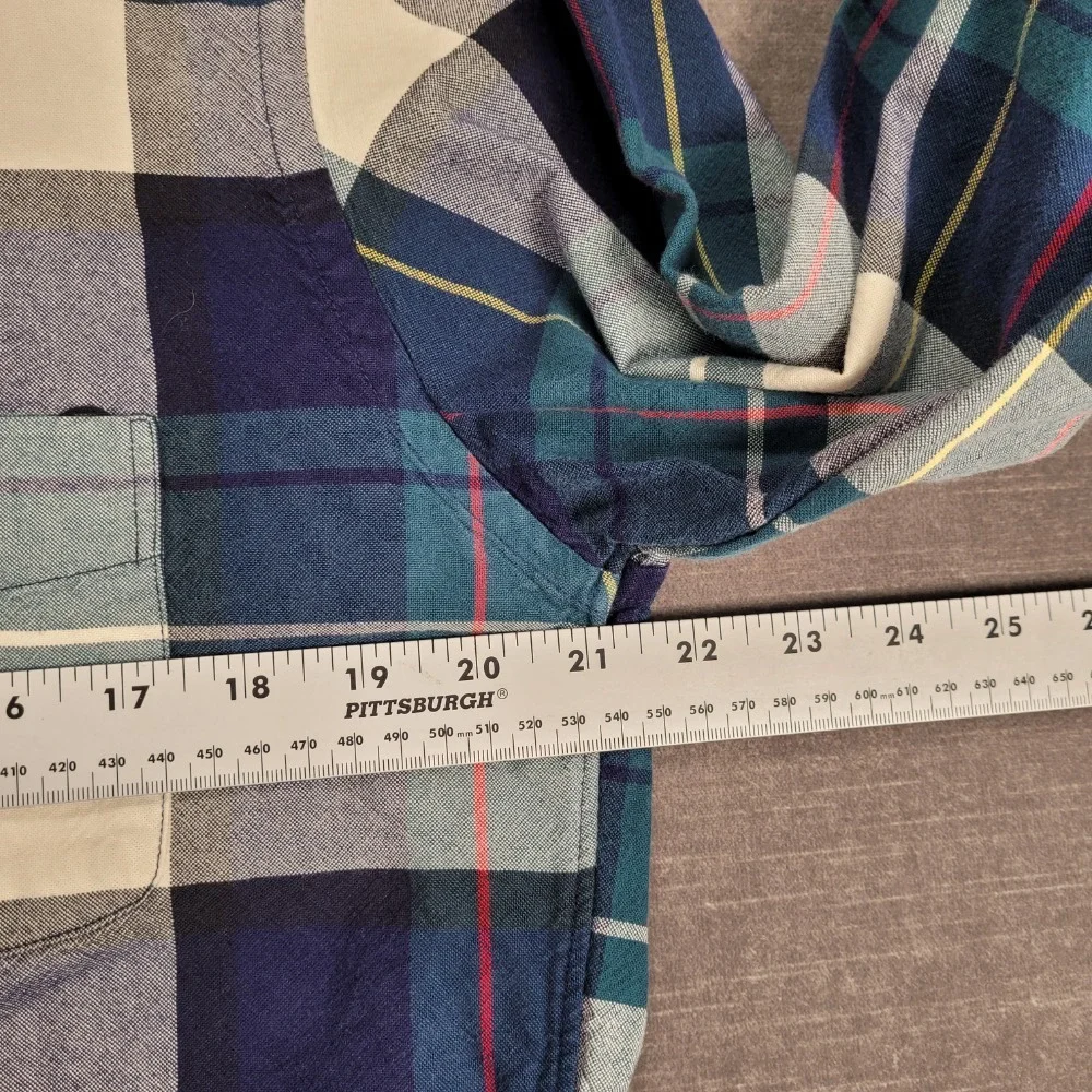 J. Crew‎ Oxford Shirt Slim Fit Plaid Button Down Long Sleeve L